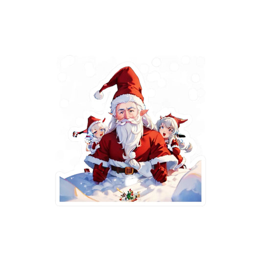 Anime Santa Claus Christmas Sticker - HolidAI Prints