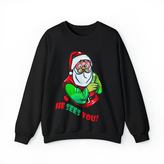 "He Sees You" Santa Sweatshirt