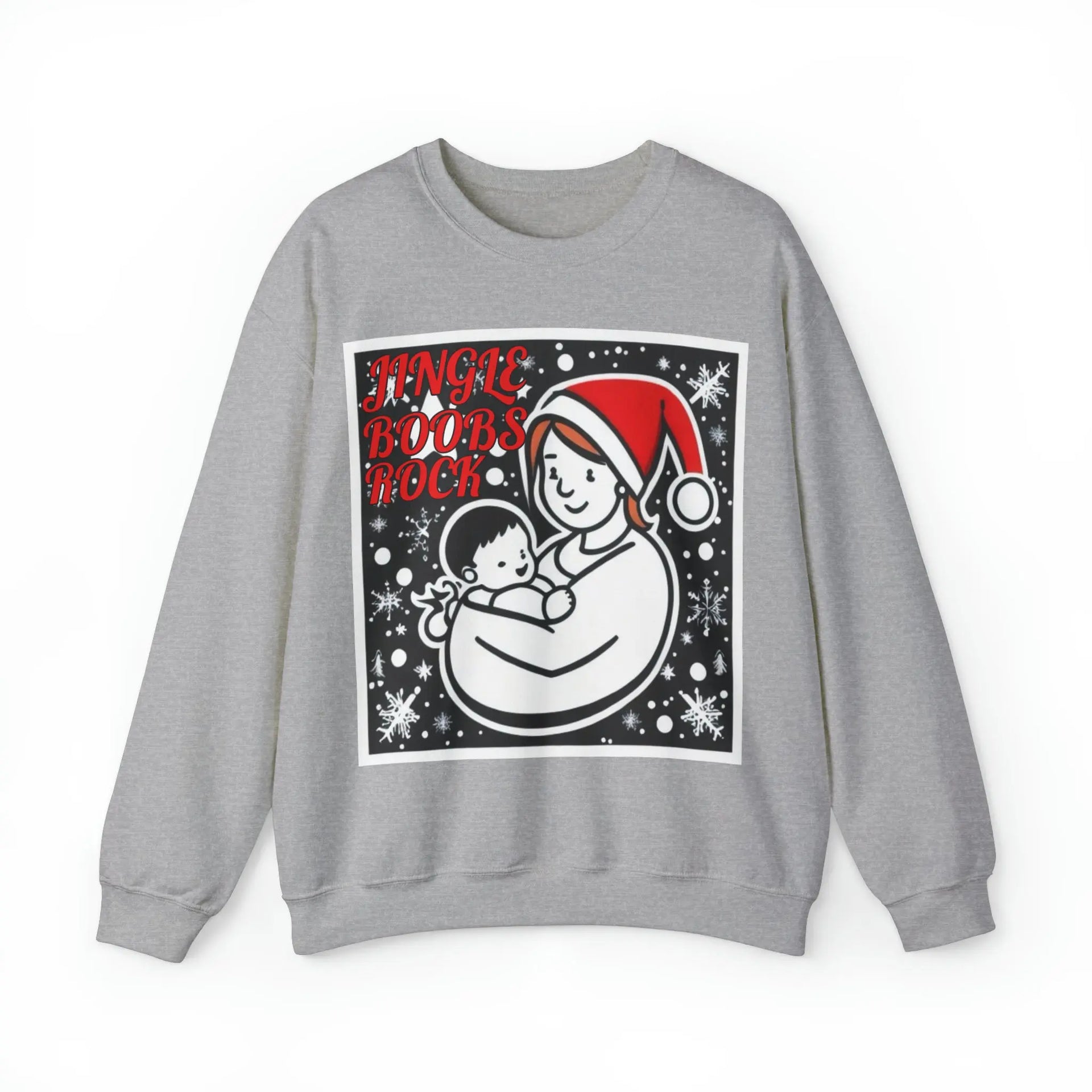 Jingle Boobs Rock Sweatshirt - Red Letters – HolidAI Prints